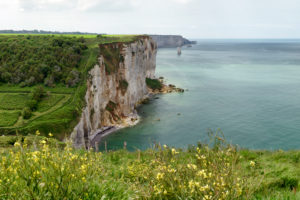 View from the trail GR 21 from Etretat to Yport on the cliffs and the English Channel, Seine-Maritime, English Channel, Normandy, France View from the trail GR 21 from Etretat to Yport on the cliffs and the English Channel, Seine-Maritime, English Channel, Normandy, France